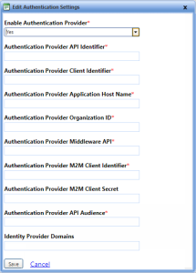 Edit Authentication Provider Settings